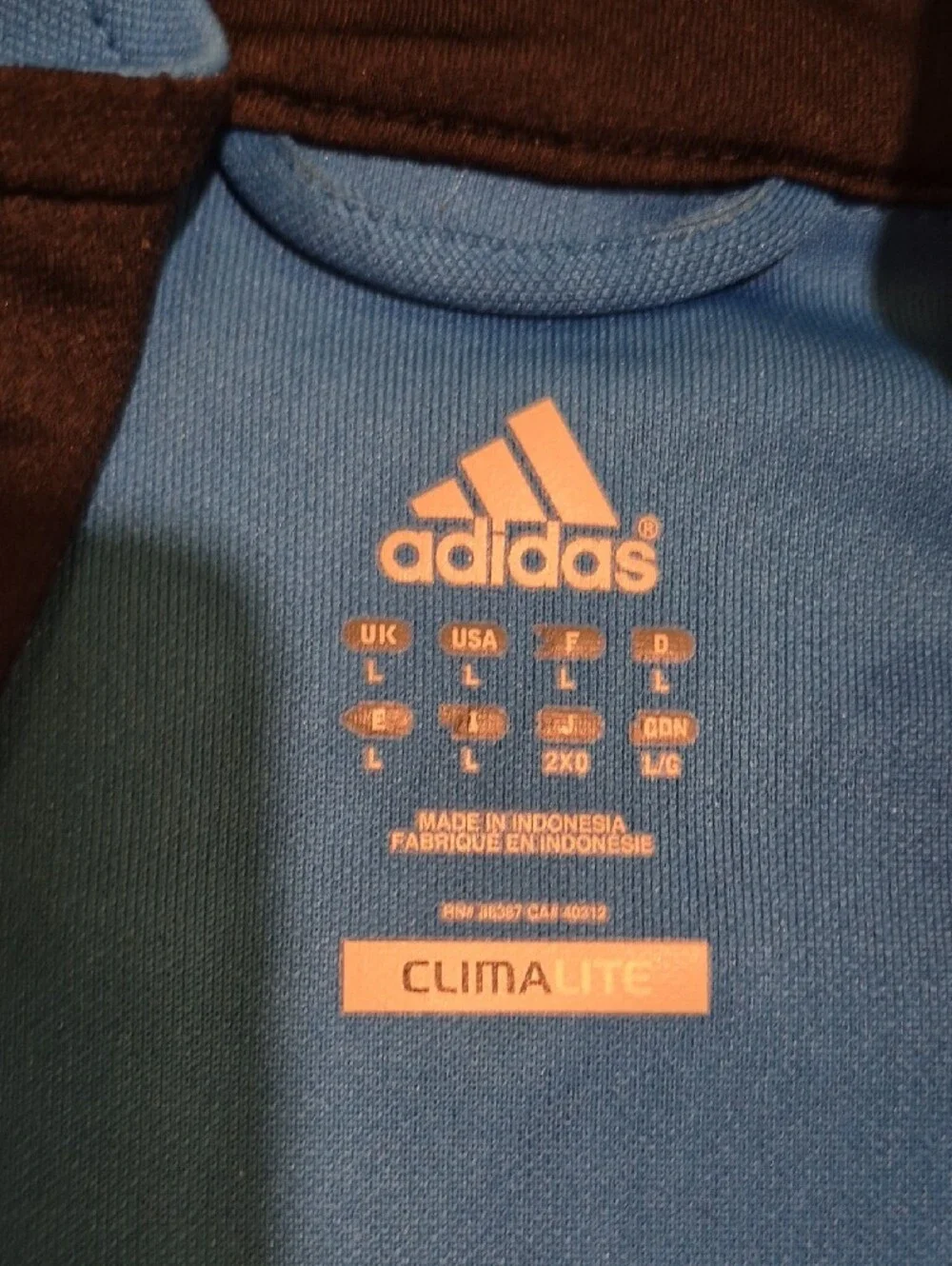 Large MENS Adidas Men’s Blue Full-Zip Athletic Jacket with Black Stripes